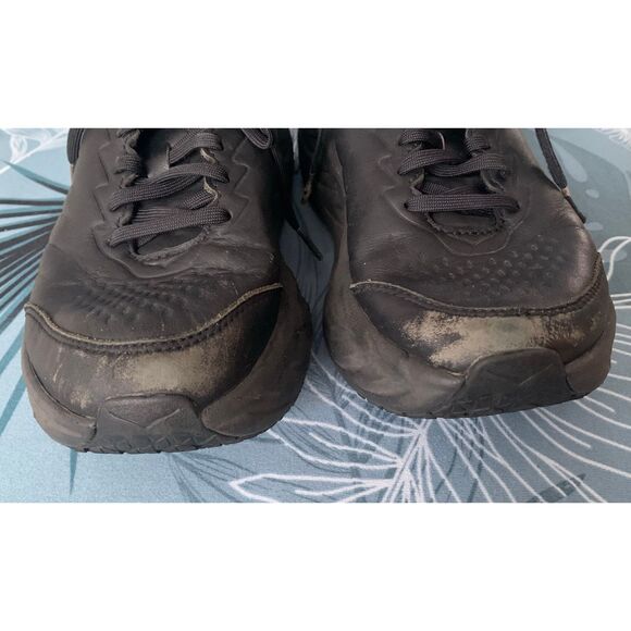 HOKA ONE Bondi black leather Slip Oil Resistant Sneakers Gym Work SHOES women’s - Picture 4 of 13